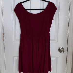 Maroon Strapless Dress